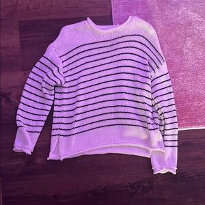 Striped Black and White Women's Sweater